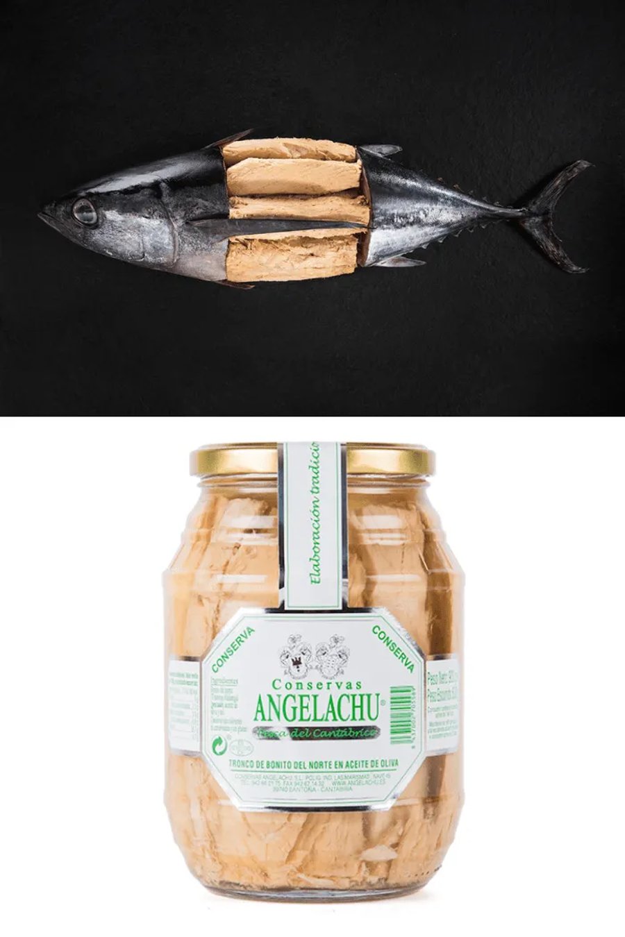 Angelachu Hvítur Túnfiskur í ólífuolíu - 900 gr.