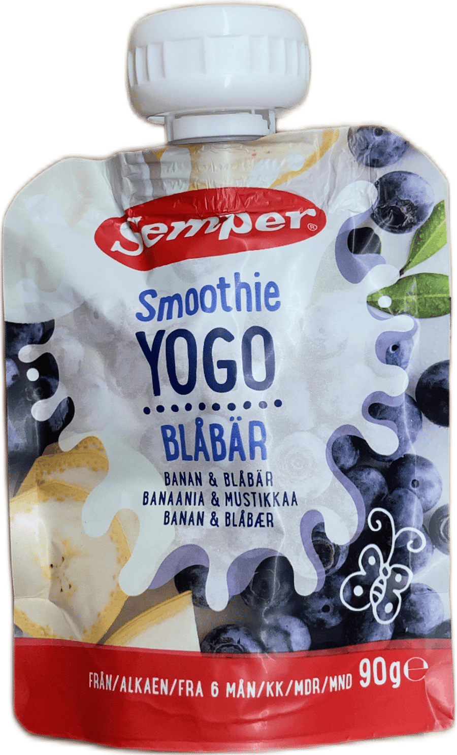 Semper Smoothie Yogo banani og bláber 90 g