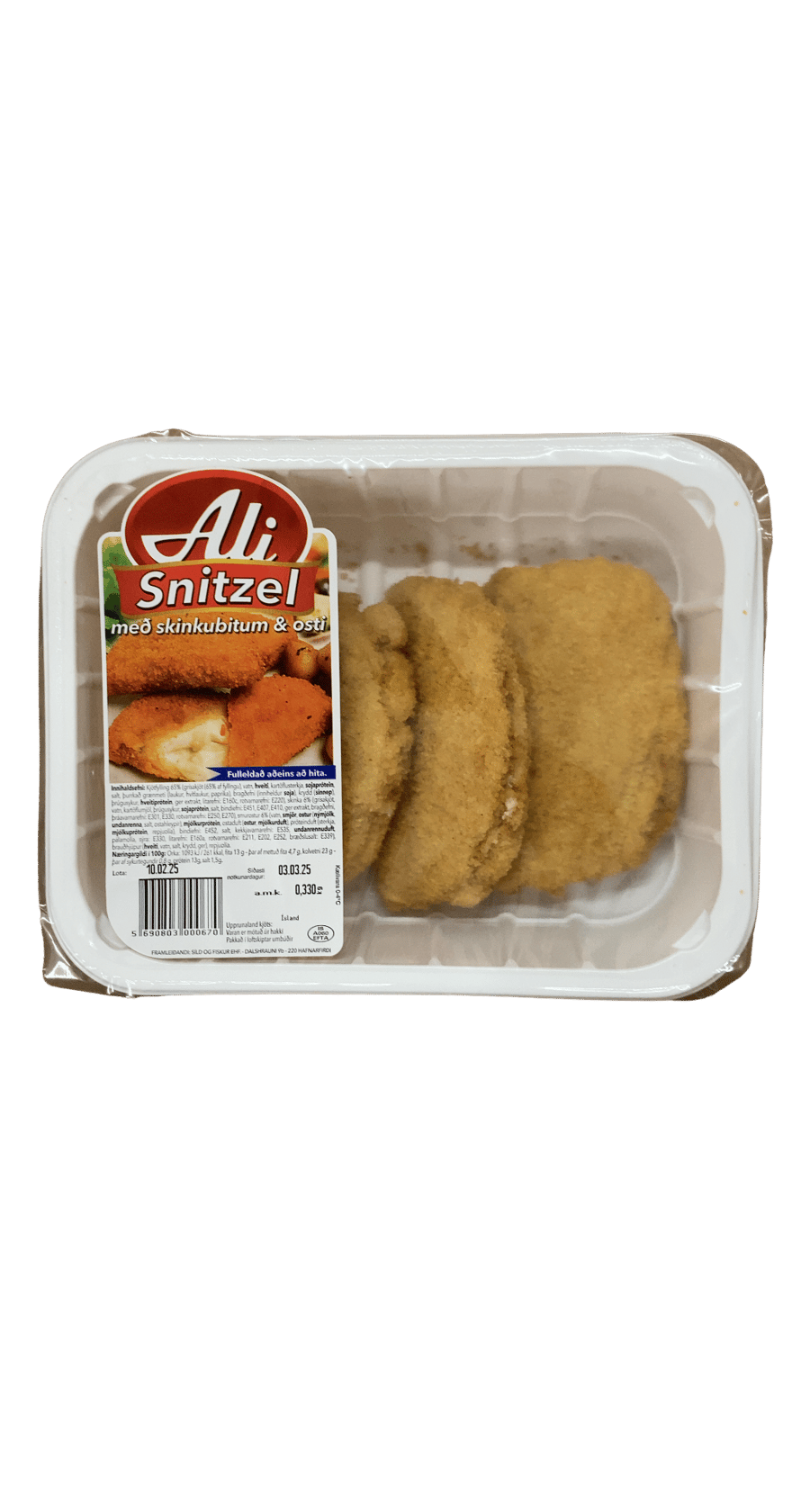 Ali Snitzel með skinkubitum & osti 330 g