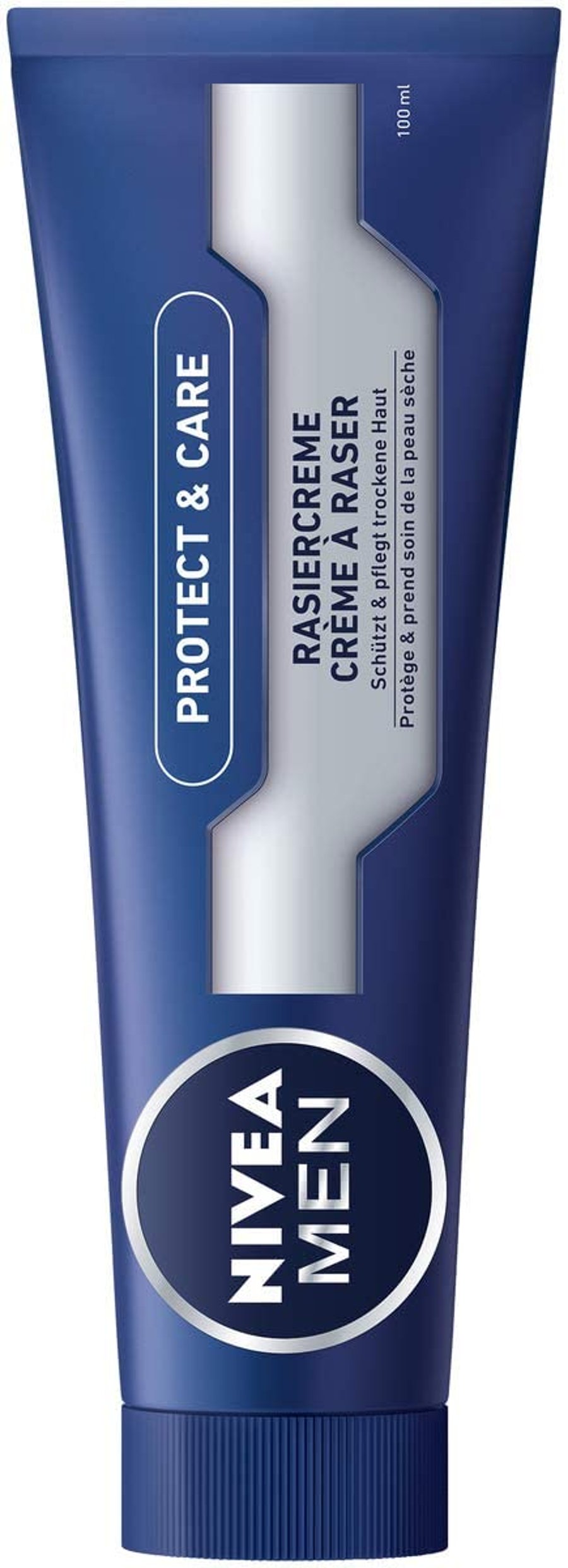 Nivea Men Protect & Care rakkrem í 1 pakka (1 x 100 ml) með rjómakenndu froðu fyrir mildan rakstur, húðvænt rakkrem fyrir karla