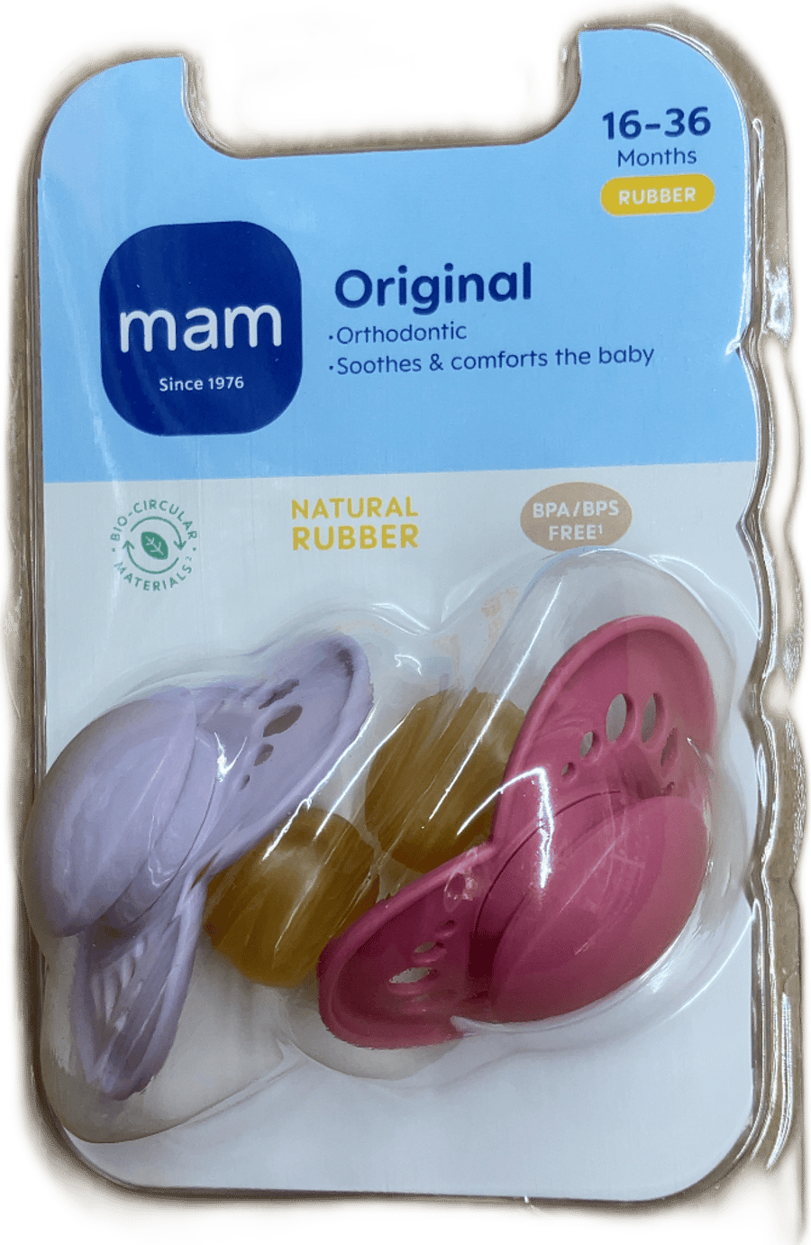 MAM Original náttúrulegt gúmmí 16-36 mánaða 2 stk