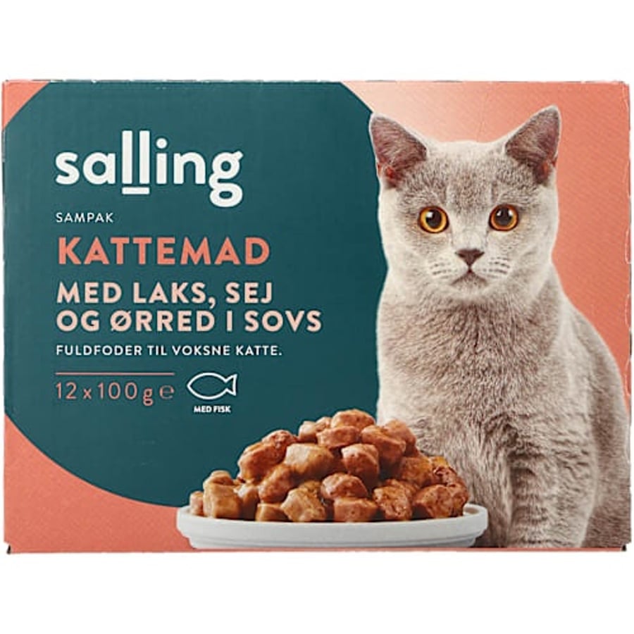 Salling blautfóður fyrir ketti með fiski í sósu 12 × 100 g