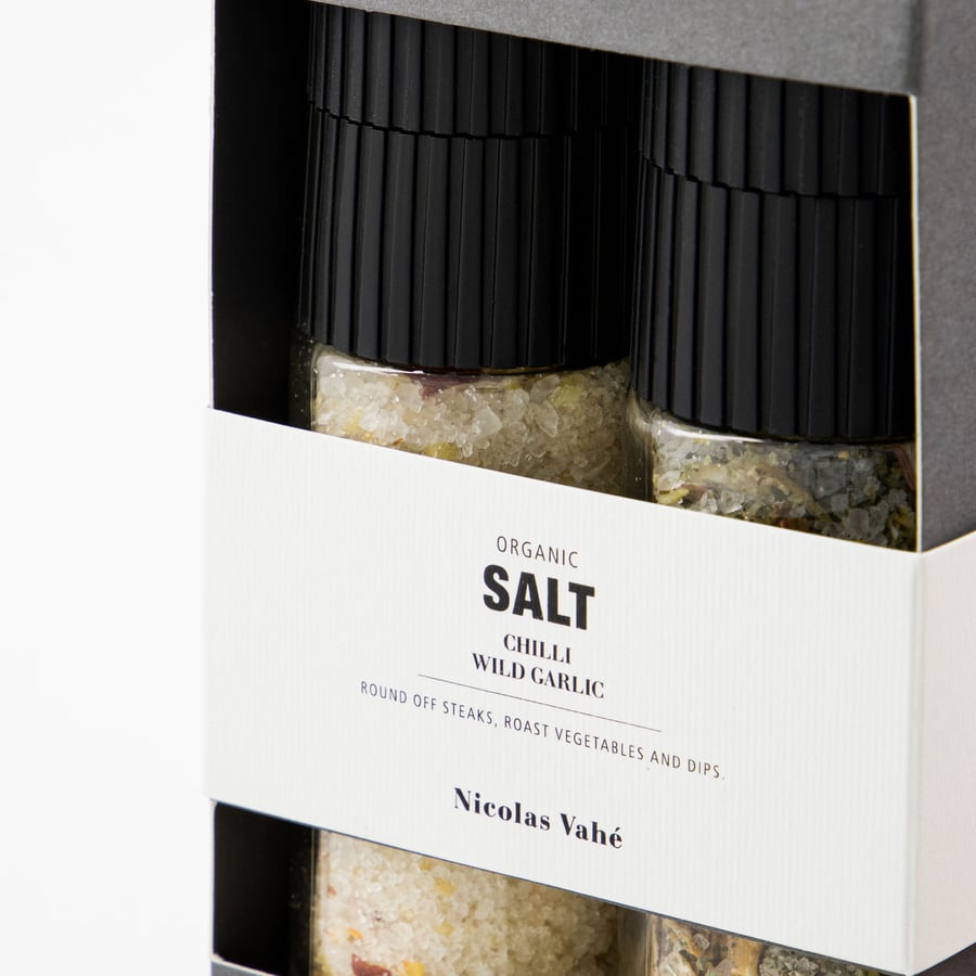 Nicolas Vahé gjafasett chilli salt & viltur hvítlaukur