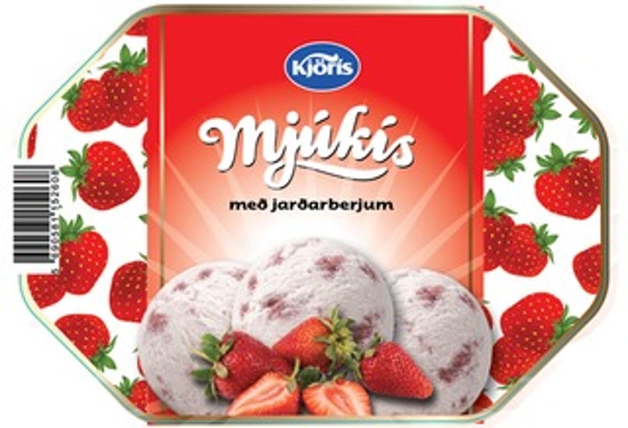 Mjúkís jarðarberja 1 ltr