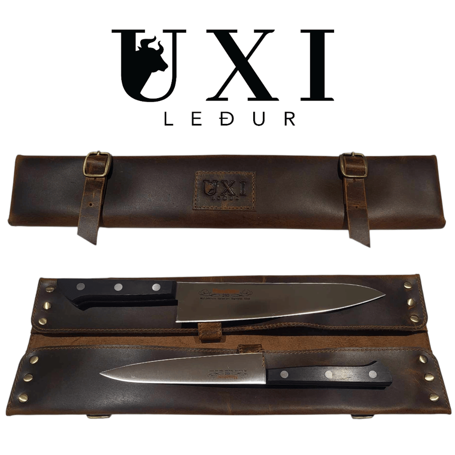 UXI Leður hnífaveski brún