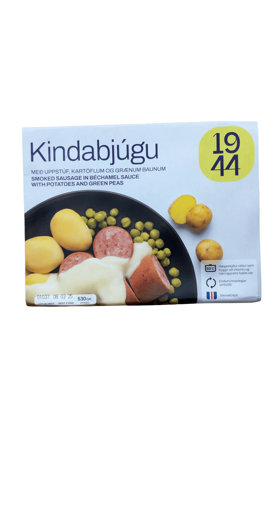 1944 Kindabjúgu með uppstúf, kartöflum og grænum baunum 530 g