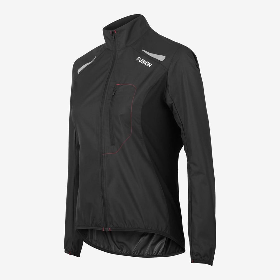 Fusion Wms SS Run Jacket Black/Black