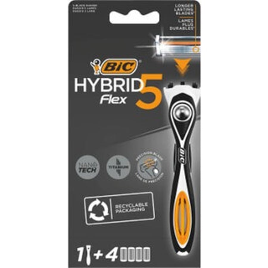 Bic Hybrid herrarakvél 5 blaða með 4 blöðum