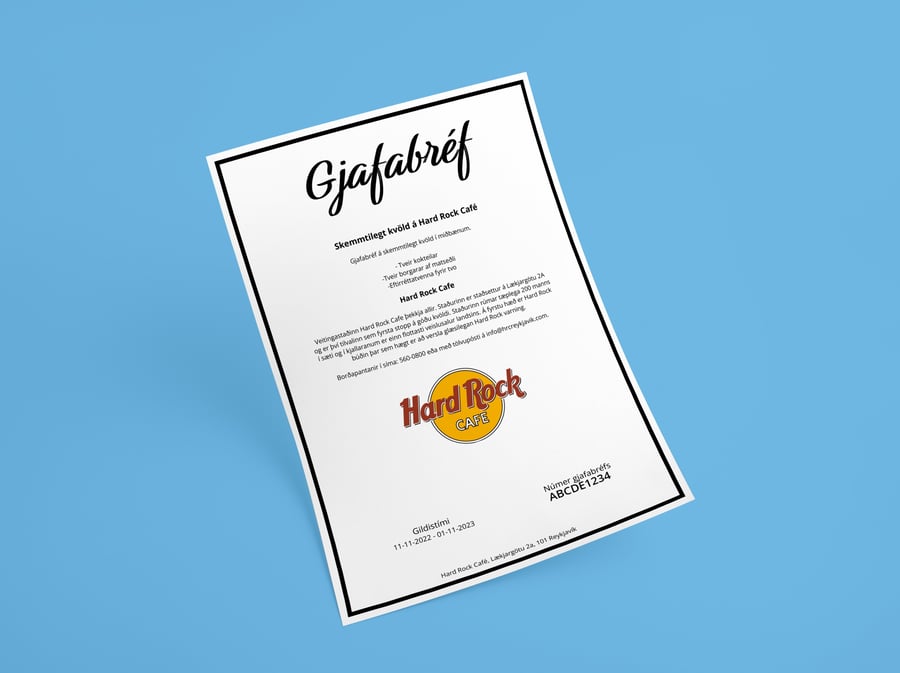 Kokteilar, borgarar og eftirréttaþrenna fyrir tvo á Hard Rock
