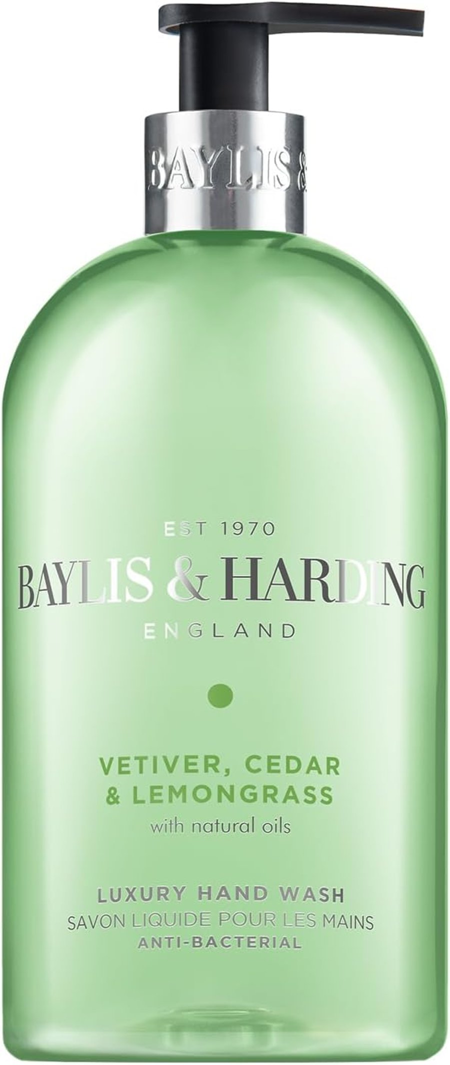 Baylis & Harding Signature bakteríudrepandi handsápa með vetiver, sedrusvið og sítrónugrasi 500 ml