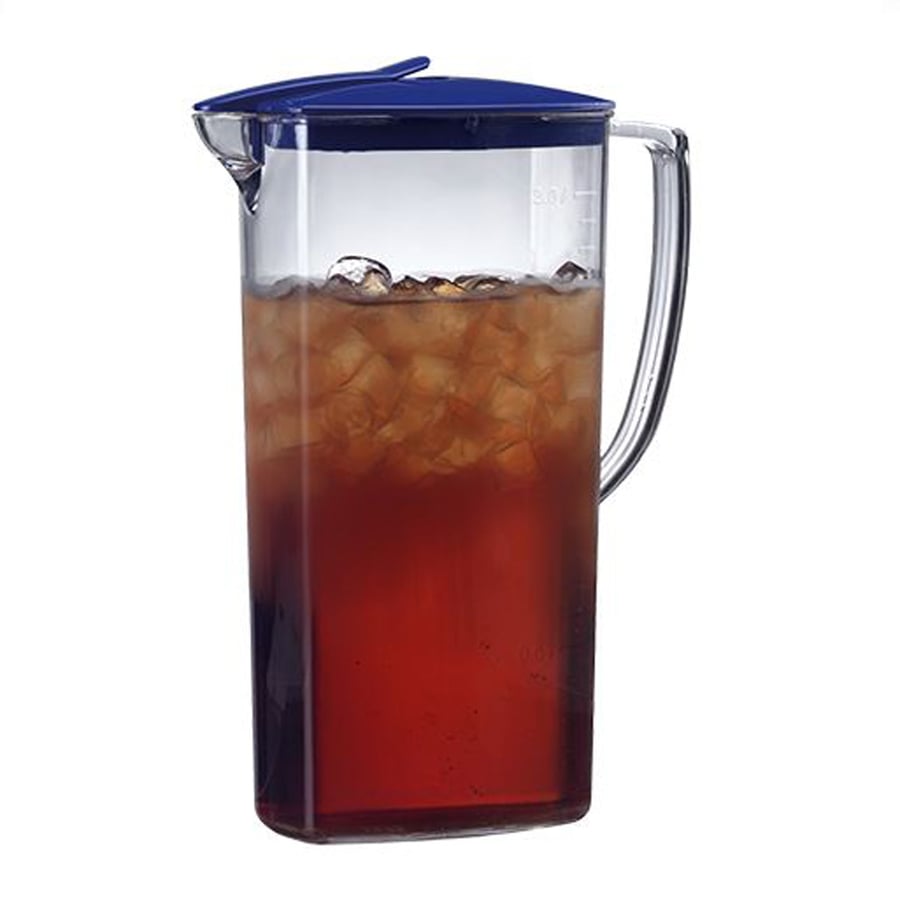 Plast kanna með bláu loki 2 ltr