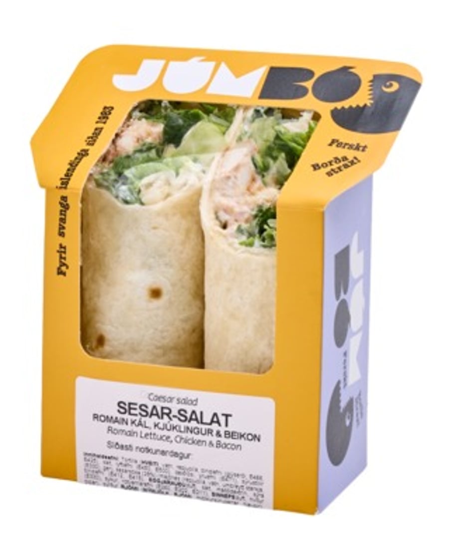 Jumbó vefja með sesarsalati
