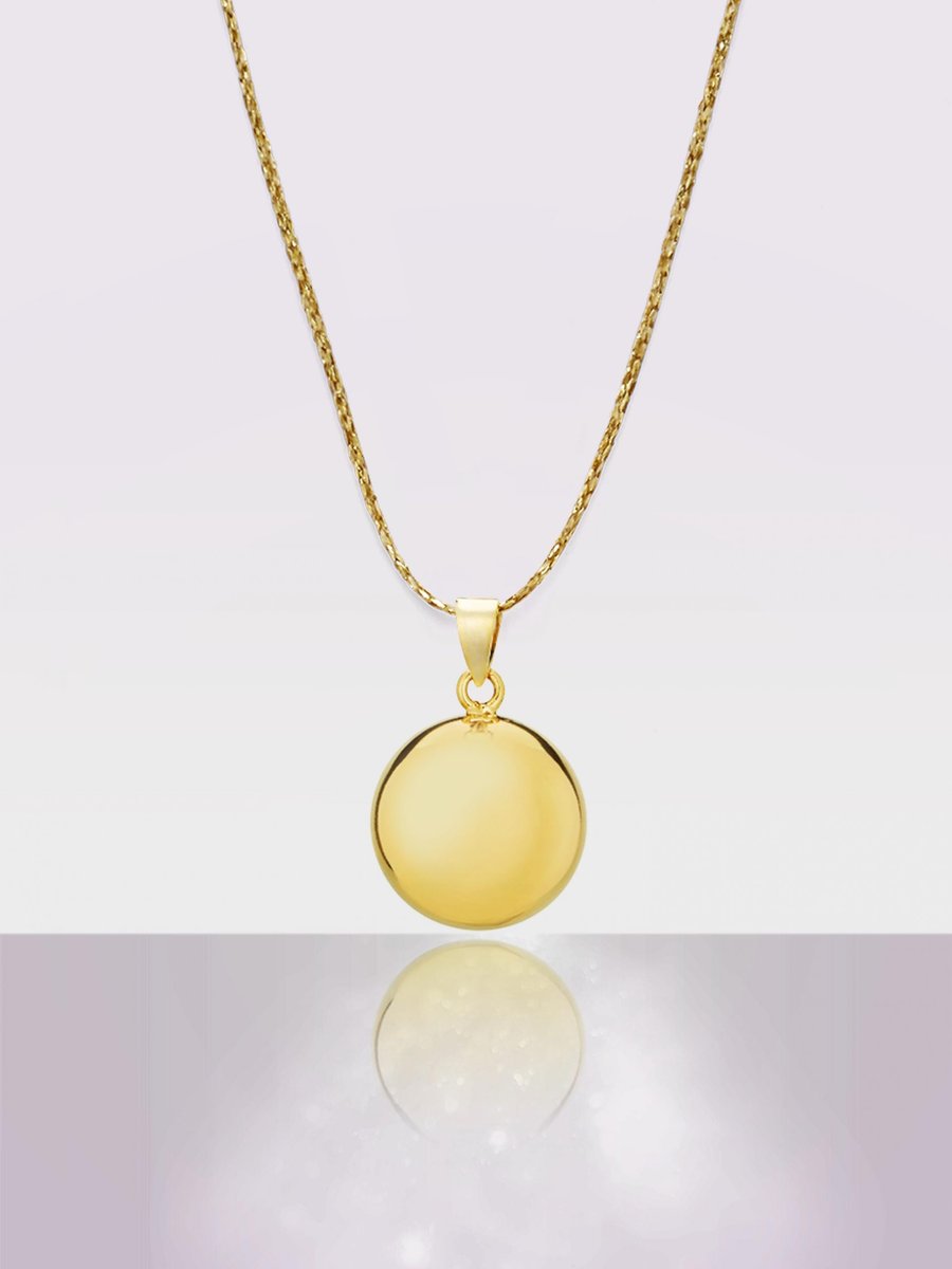 Bola Glossy Rhodium gull m svartri snúru
