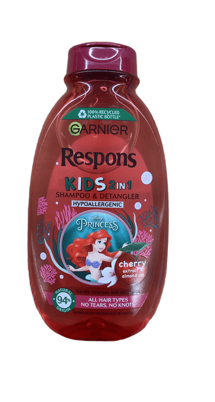 Garnier Respons Kids 2 í 1 sjampó og flækjuleysir, kirsuber, 250 ml