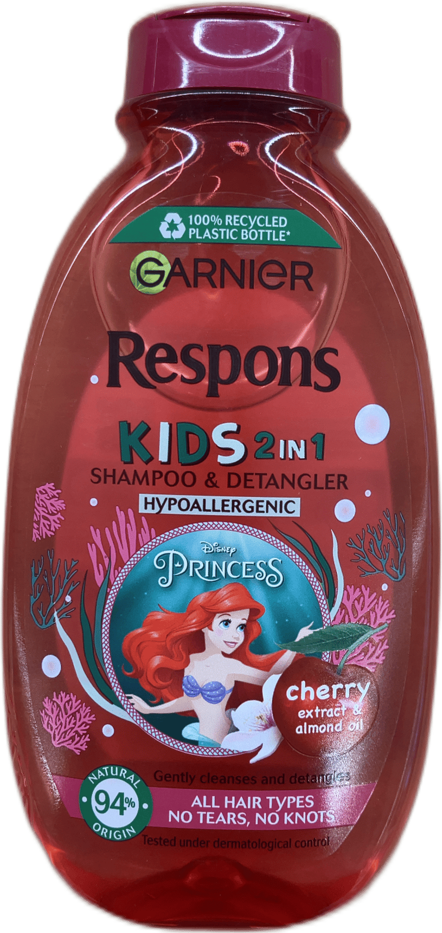 Garnier Respons Kids 2 í 1 sjampó og flækjuleysir, kirsuber, 250 ml