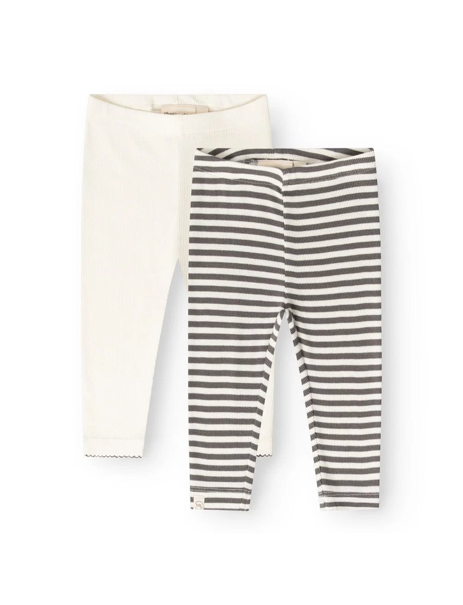Jia leggings 2-pack – Dark grey stripe