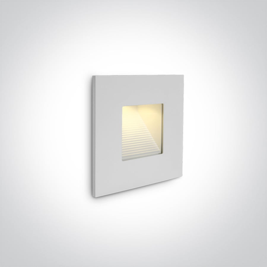 One Light WHITE WALL RECESSED 1W LED WARMW 220-240V