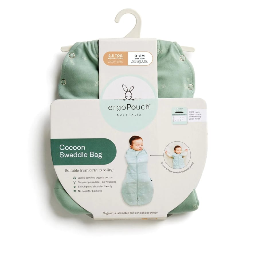 ERGOPOUCH Cocoon swaddle svefnpoki sage 0-3 mánaða