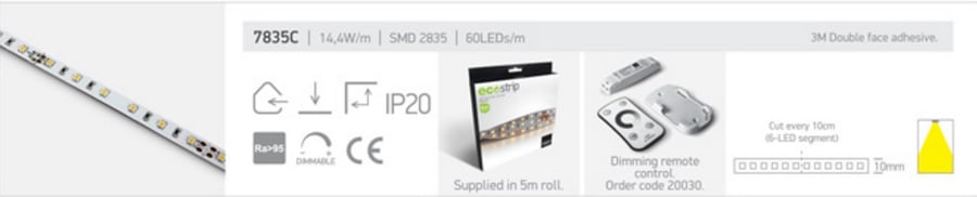 7835C/W LED borði  CRI95 14,4w/m