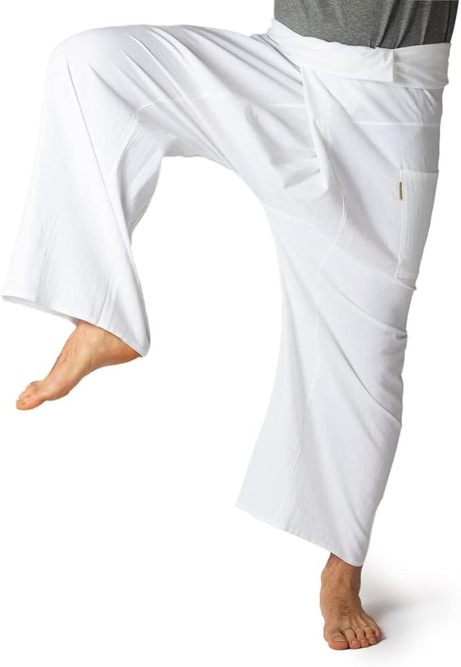 Thai Fisherman Pants Classic Hvítar - กางเกงชาวประมงไทย