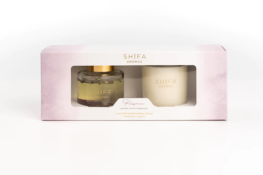 Shifa Aromas Pilgrim- Lúxus ilmkerti & Ilmstangir gjafa sett