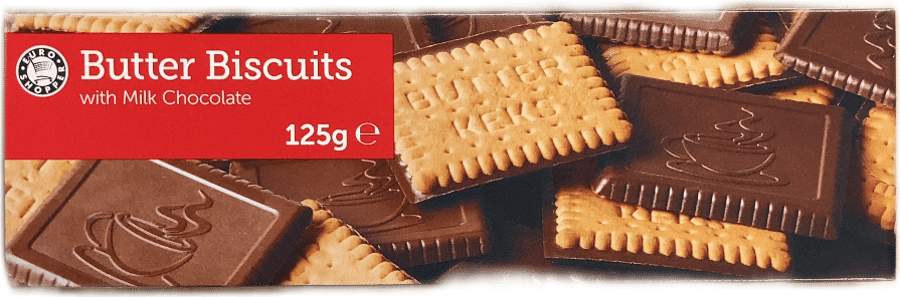 Euro Shopper smjörkex með mjólkursúkkulaði 125 g
