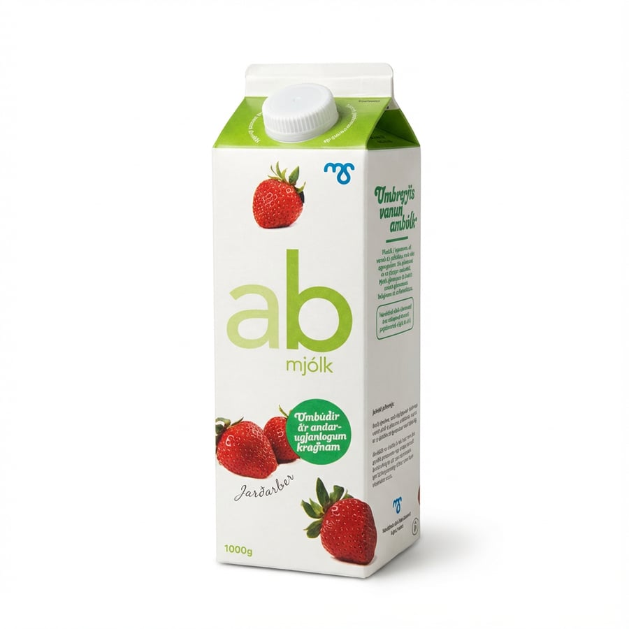 Arna Ab-mjólk Jarðarberjabragð Laktósafrí 1000 ml