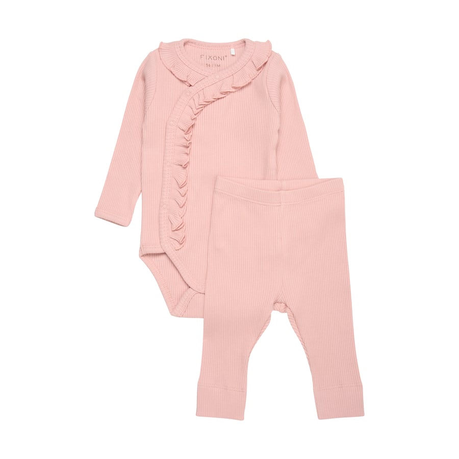 Fixoni sett samfella og leggings rib Misty Rose