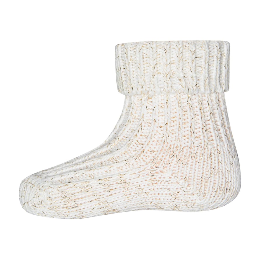 Ewers barnasokkar offwhite/gylltir