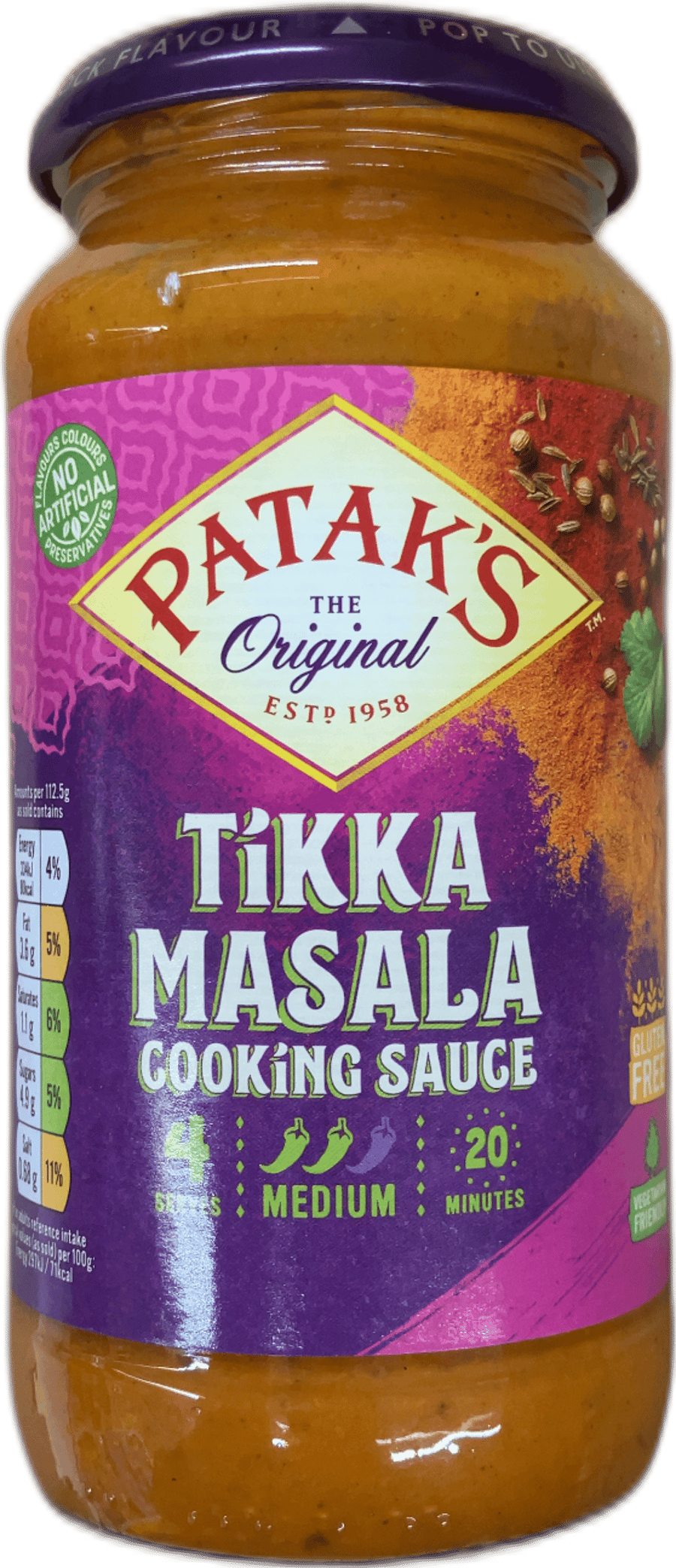 Patak's Original Tikka Masala matreiðslusósa 450 g