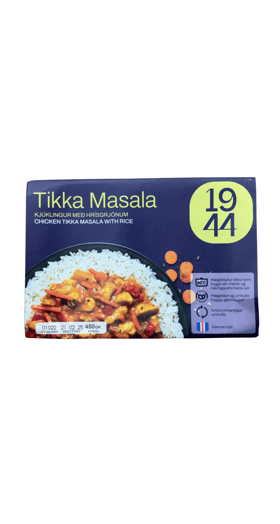 1944 Tikka Masala Kjúklingur með hrísgrjónum 450 g
