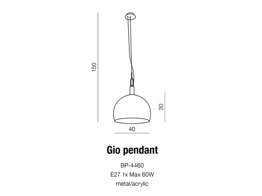 GIO PENDANT 40cm WHITE