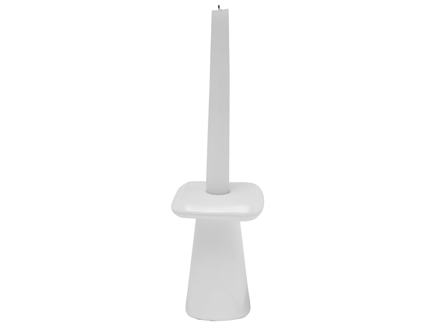 Candle Holder Roca Medium White