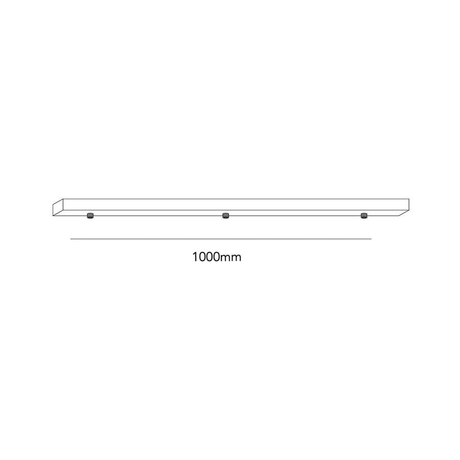 CEILING BASE L1000/3 PENDANTS BLACK
