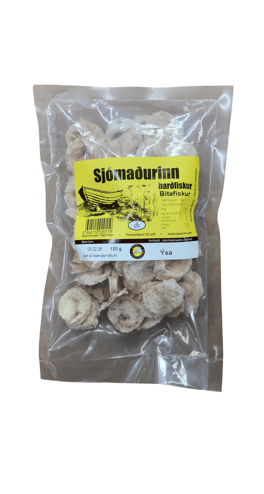 Sjómaðurinn Harðfiskur Bitafiskur 120 g