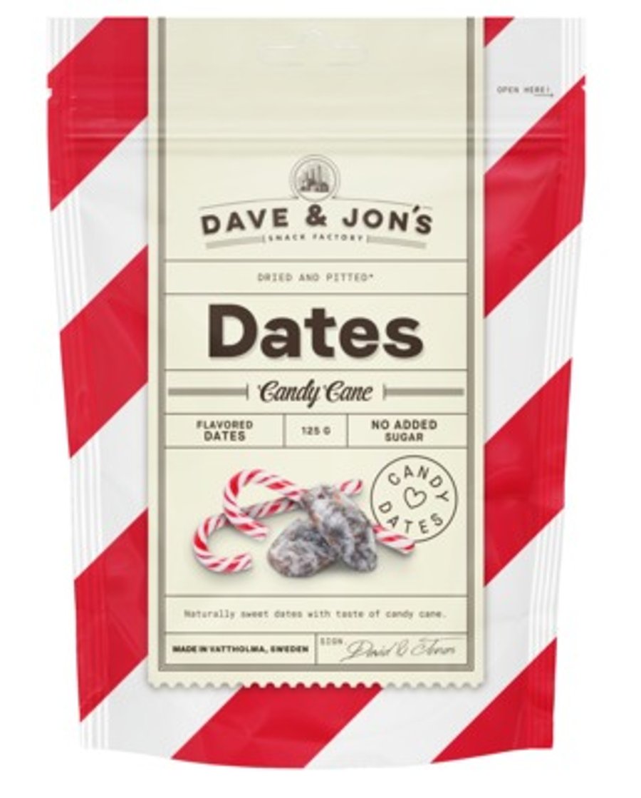 Dave & Jon's candy cane döðlur 125 g