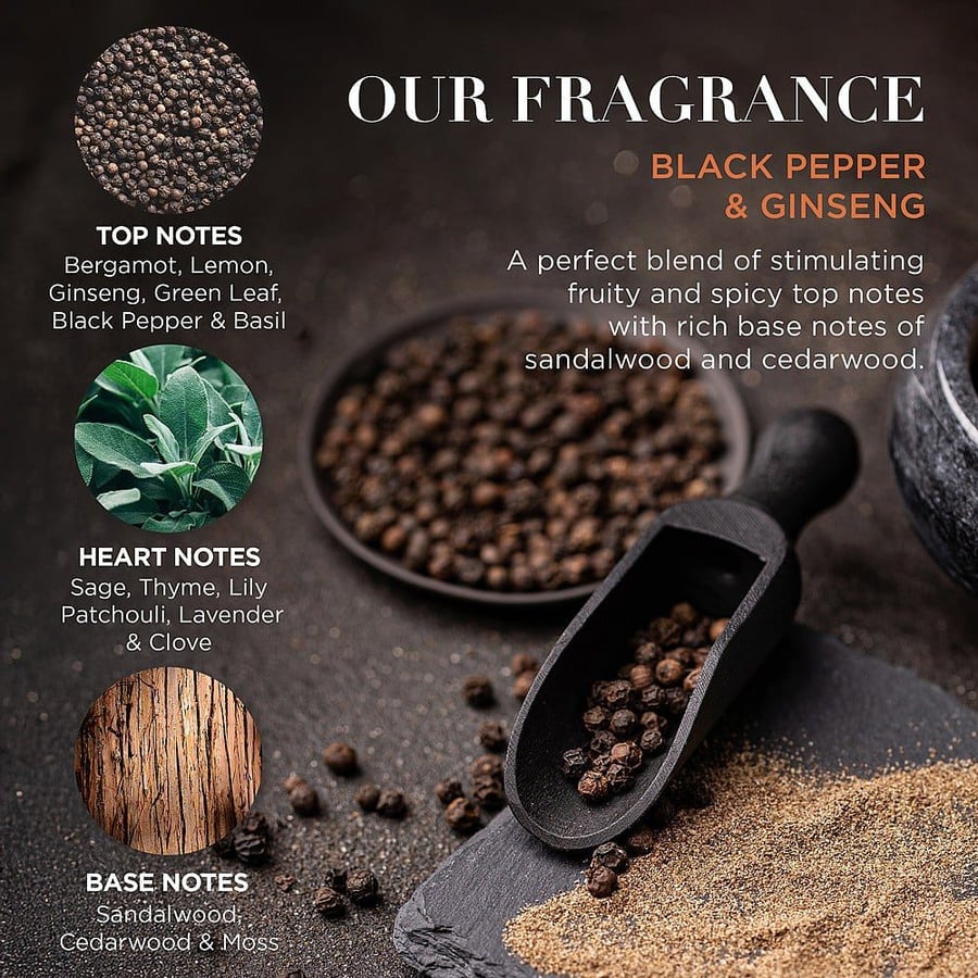 Baylis & Harding Black pepper and Gingseng Signature Collection baðvöru gjafasett