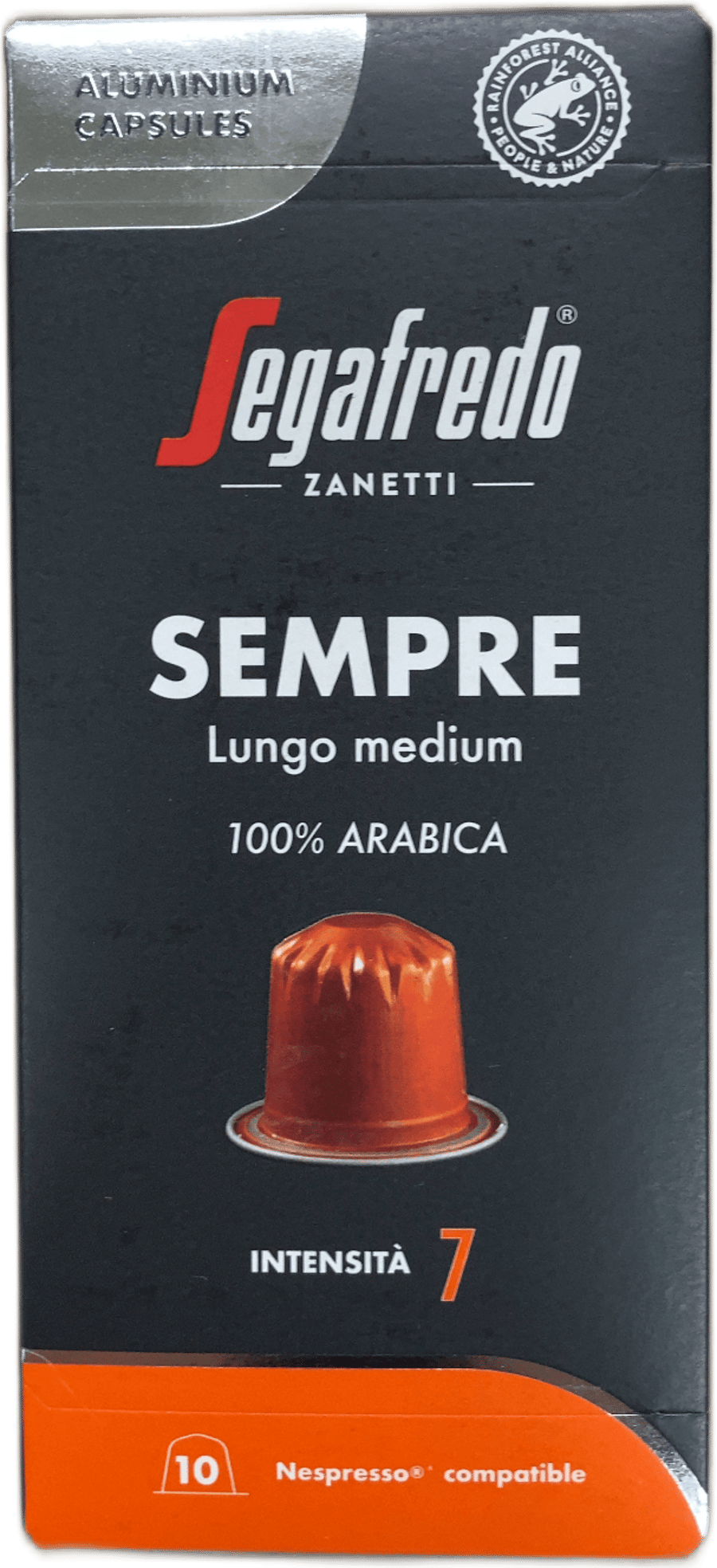 Segafredo Zanetti Sempre Lungo Medium 100% Arabica kaffihylki 50 g