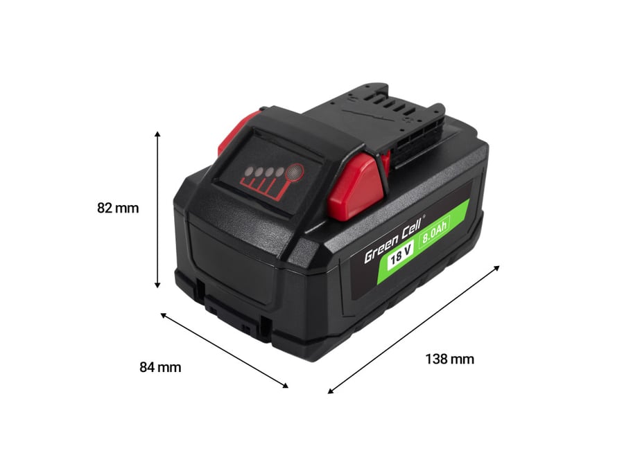 Green Cell 18V 8Ah rafhlaða fyrir Milwaukee M18 - nú á 20% afslætti!
