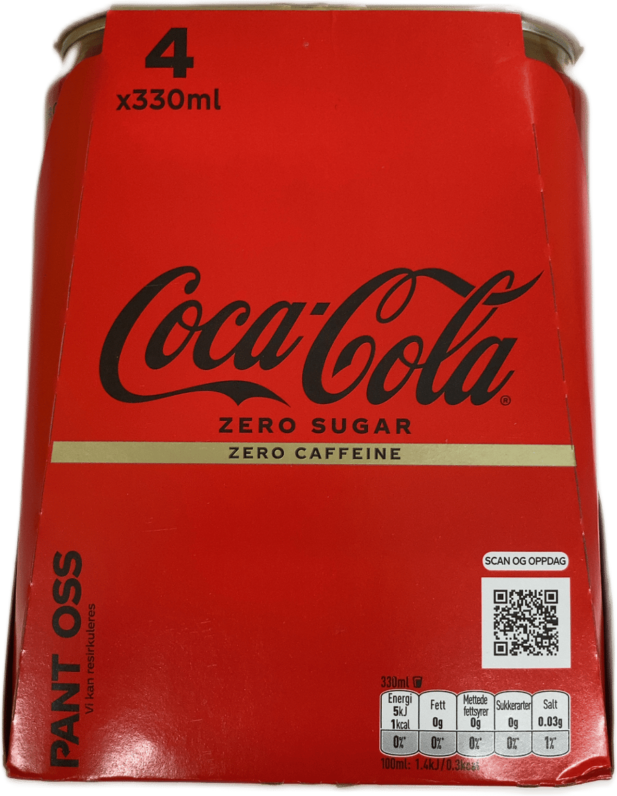 Coca-Cola án sykurs og koffíns 4 x 330 ml