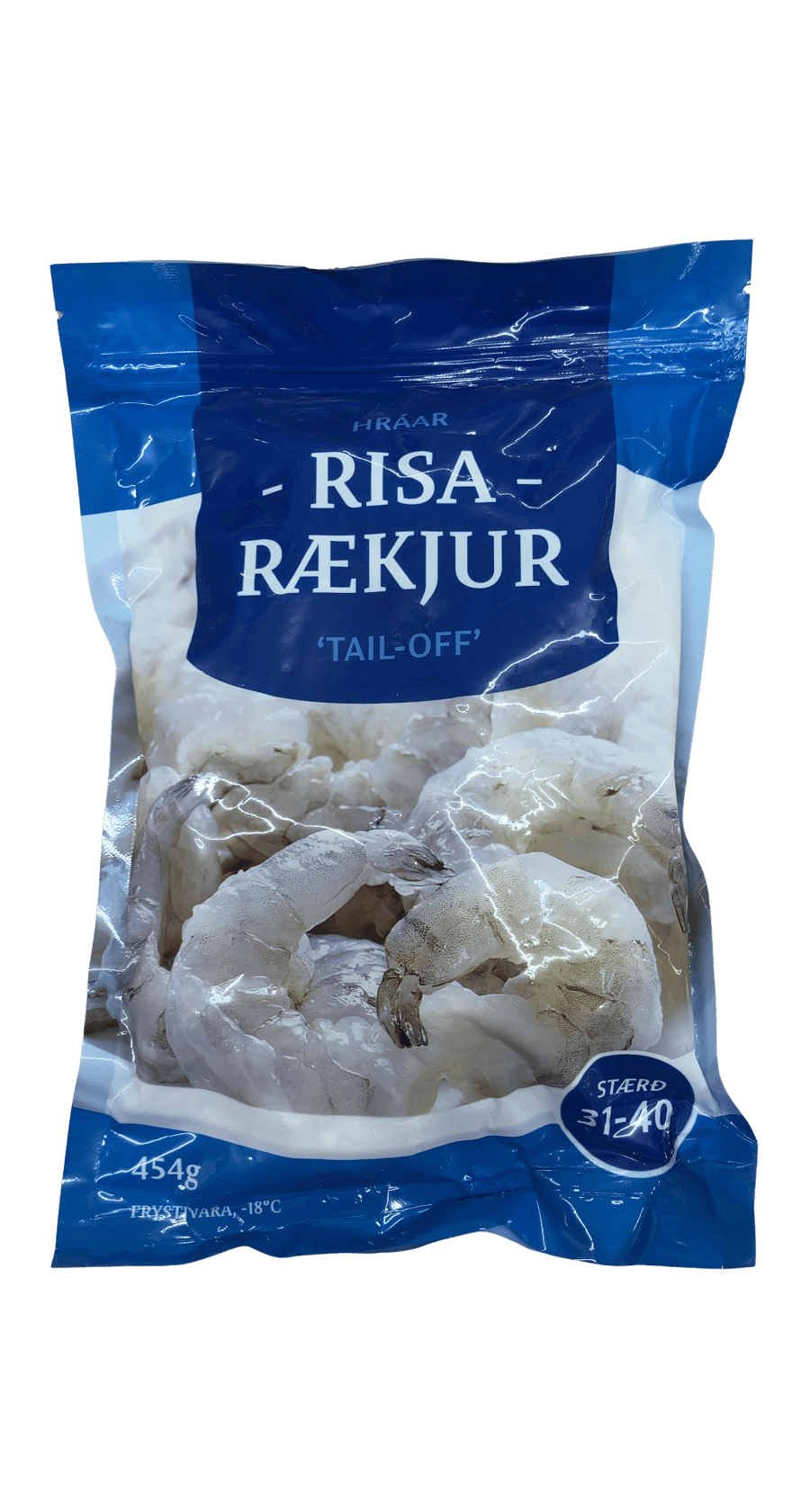 Hráar risarækjur án hala 454 g