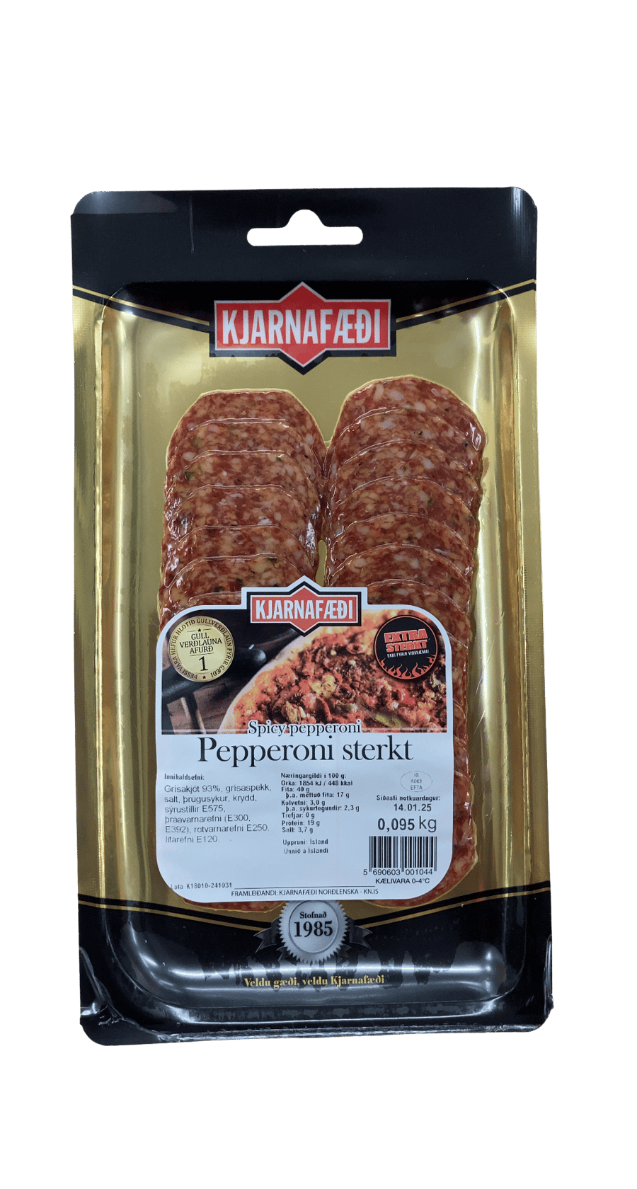 Kjarnafæði Spicy Pepperoni Sterkt 95 g