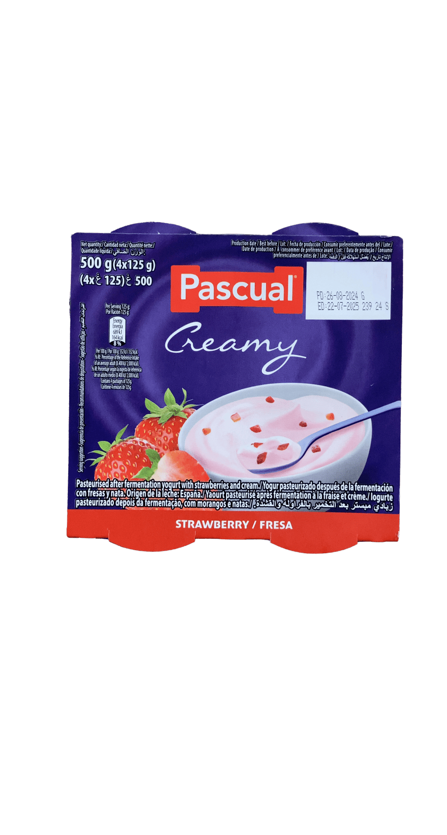 Pascual rjómalöguð jarðarberjajógúrt 500 g