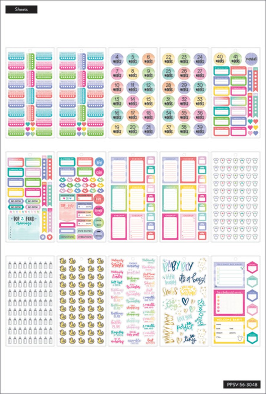 The Happy Planner límmiðar – Vinna + Lífið - Rósagull