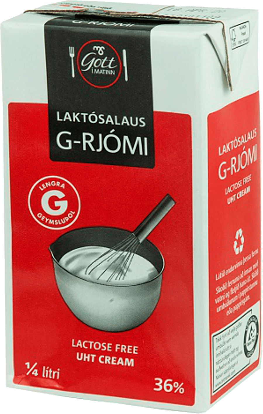 Gott í matinn Laktósalaus G-rjómi 36% 250 ml