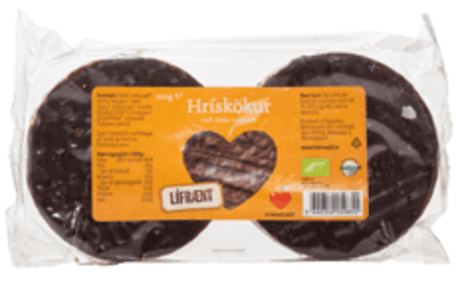 Himneskt Hrískökur með dökku súkkulaði