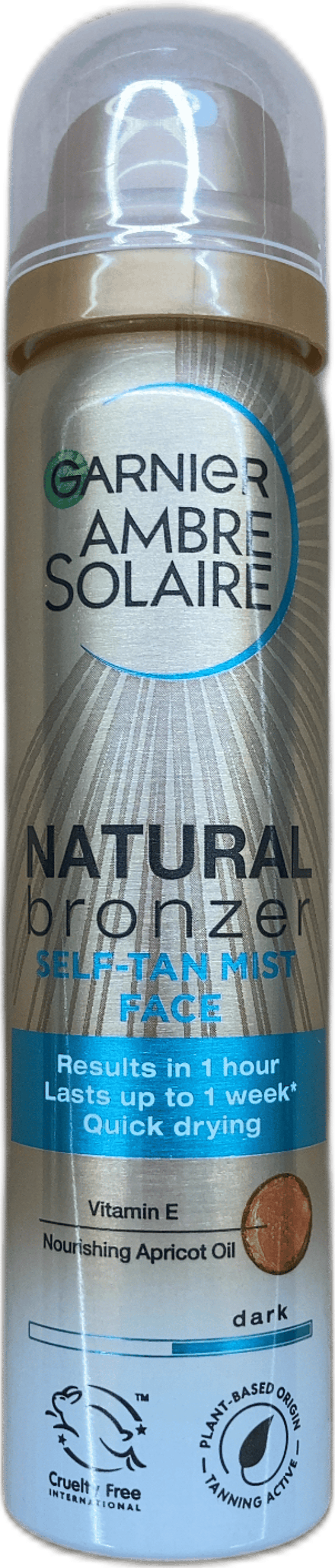 Garnier Ambre Solaire Natural Bronzer sjálfbrúnkumistur fyrir andlit, dökkur, 75 ml