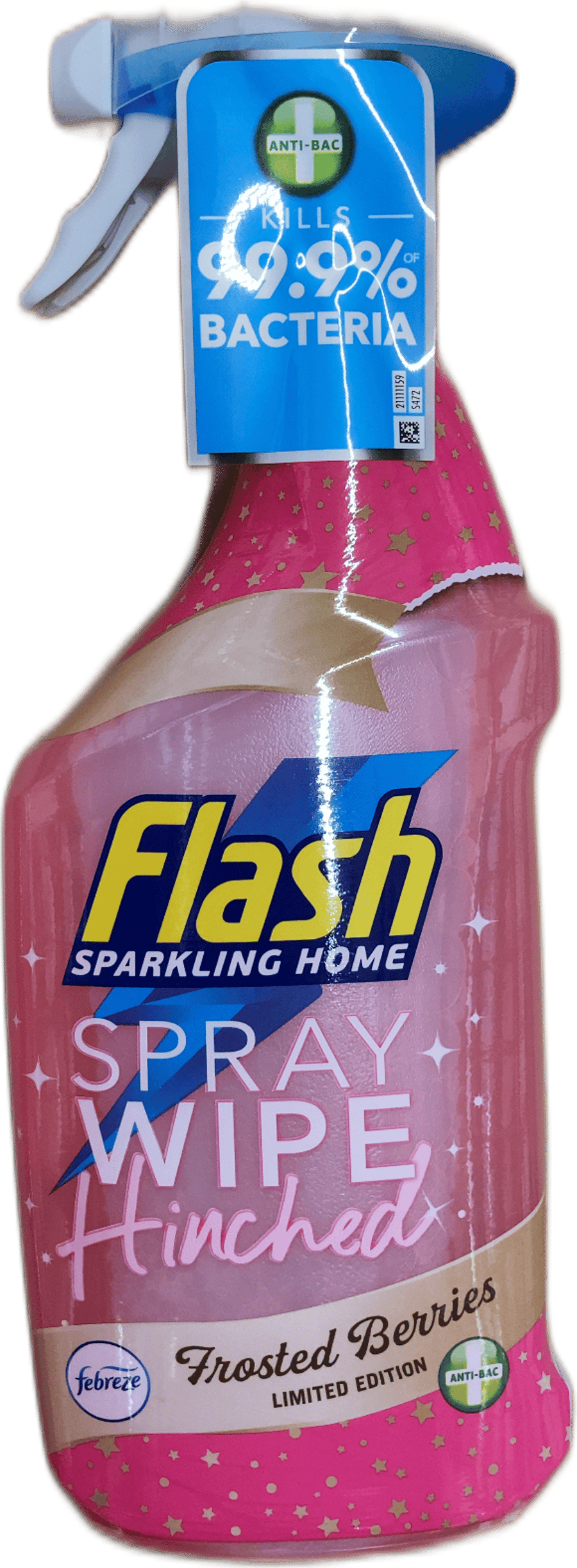 Flash Sparkling Home úða- og þurrkuhreinsir Hinched Febreze Frosted Berries bakteríudrepandi 800 ml