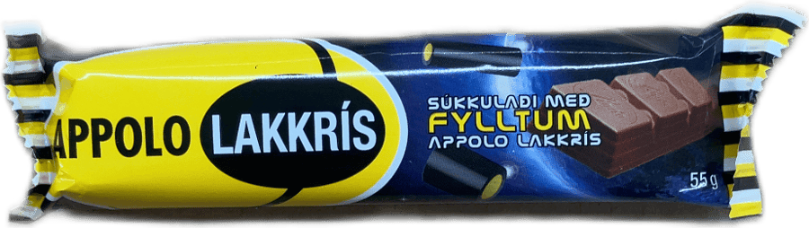 Appolo Lakkrís Súkkulaði með fylltum lakkrís 55 g