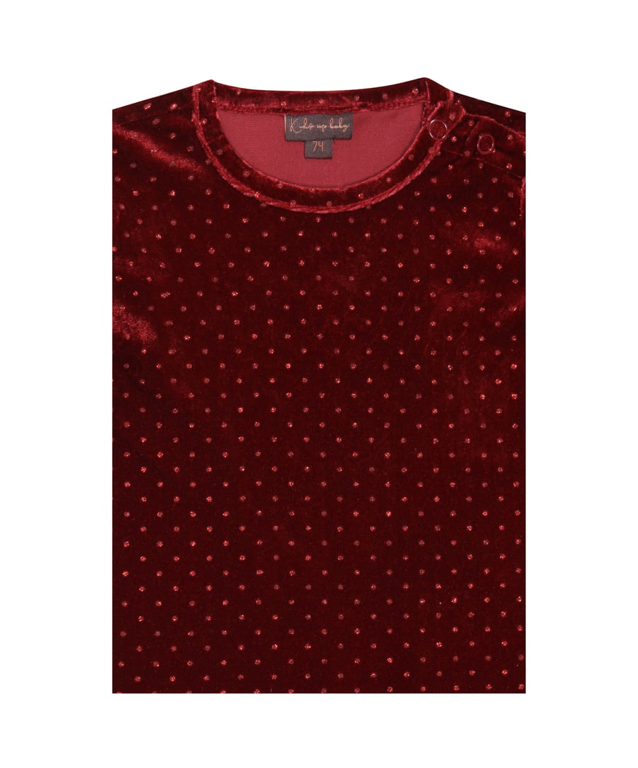 Kids up Abbi peysa Velvet/Glitter Ruby wine